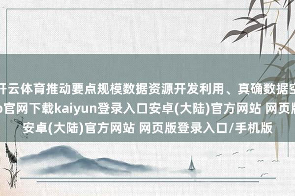 开云体育推动要点规模数据资源开发利用、真确数据空间建设等-开云app官网下载kaiyun登录入口安卓(大陆)官方网站 网页版登录入口/手机版