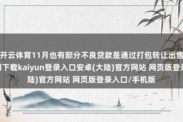 开云体育11月也有部分不良贷款是通过打包转让出售-开云app官网下载kaiyun登录入口安卓(大陆)官方网站 网页版登录入口/手机版