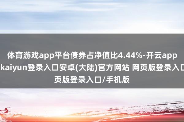 体育游戏app平台债券占净值比4.44%-开云app官网下载kaiyun登录入口安卓(大陆)官方网站 网页版登录入口/手机版