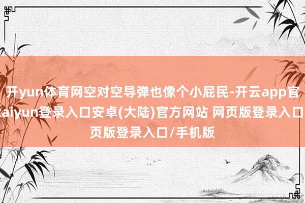 开yun体育网空对空导弹也像个小屁民-开云app官网下载kaiyun登录入口安卓(大陆)官方网站 网页版登录入口/手机版