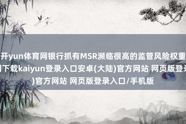 开yun体育网银行抓有MSR濒临很高的监管风险权重-开云app官网下载kaiyun登录入口安卓(大陆)官方网站 网页版登录入口/手机版